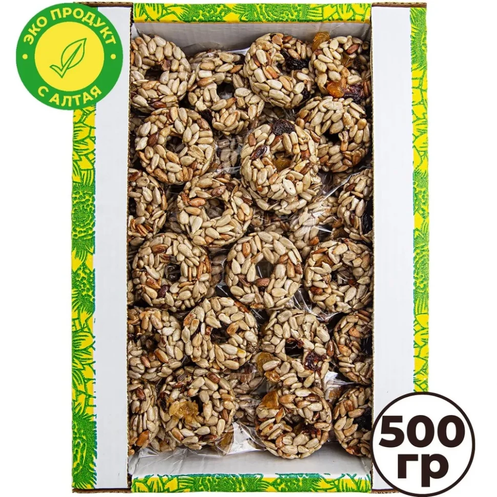  Козинаки из подсолнечника с медом и сухофруктами "Зачетные" 500г в Череповце