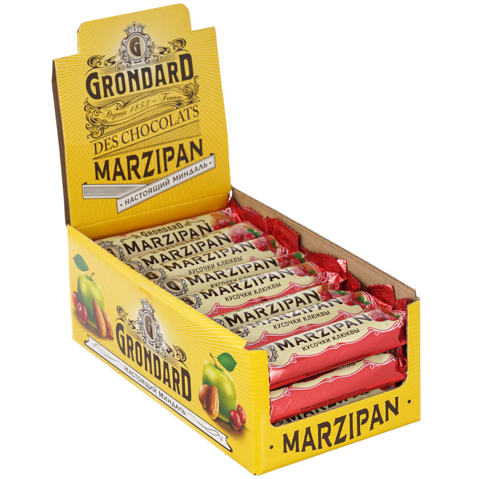  TM Grondard     (8415) Батончики глазированные Марципановые Клюква, (24шт по 50г)    в Череповце