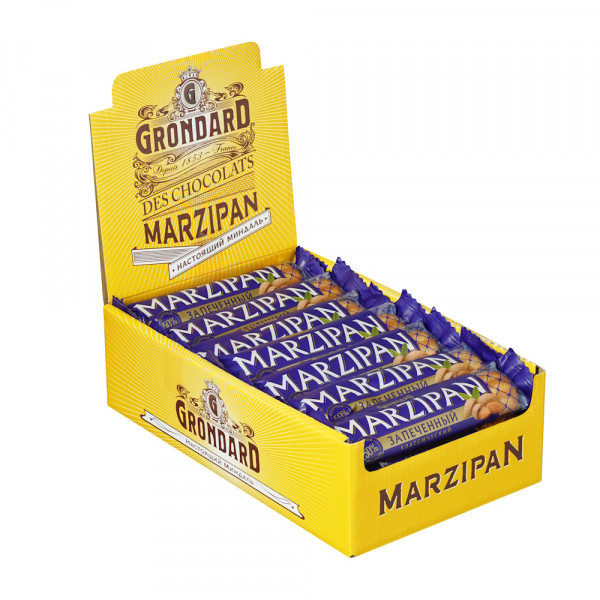 №1 TM Grondard   (11161) Батончики НЕглазированные Марципановые Запечённые, (28шт по 40г)    в Череповце