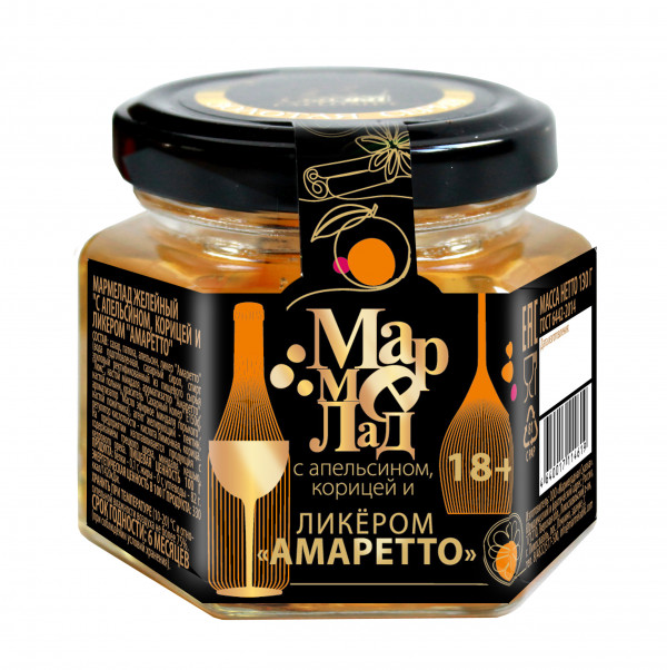 №2 Мармелад в банке "С апельсином, корицей и ликером "Амаретто" 130г (18+) в Череповце