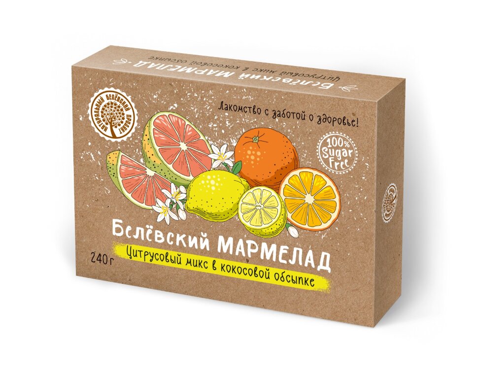  Мармелад белевский на фруктозе 240г "Цитрусовый микс" в Череповце